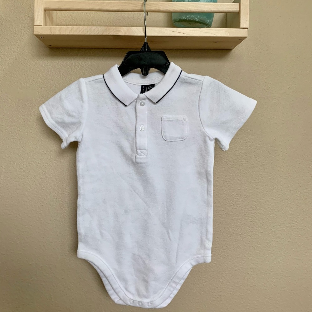 Janie and Jack baby boy polo romper